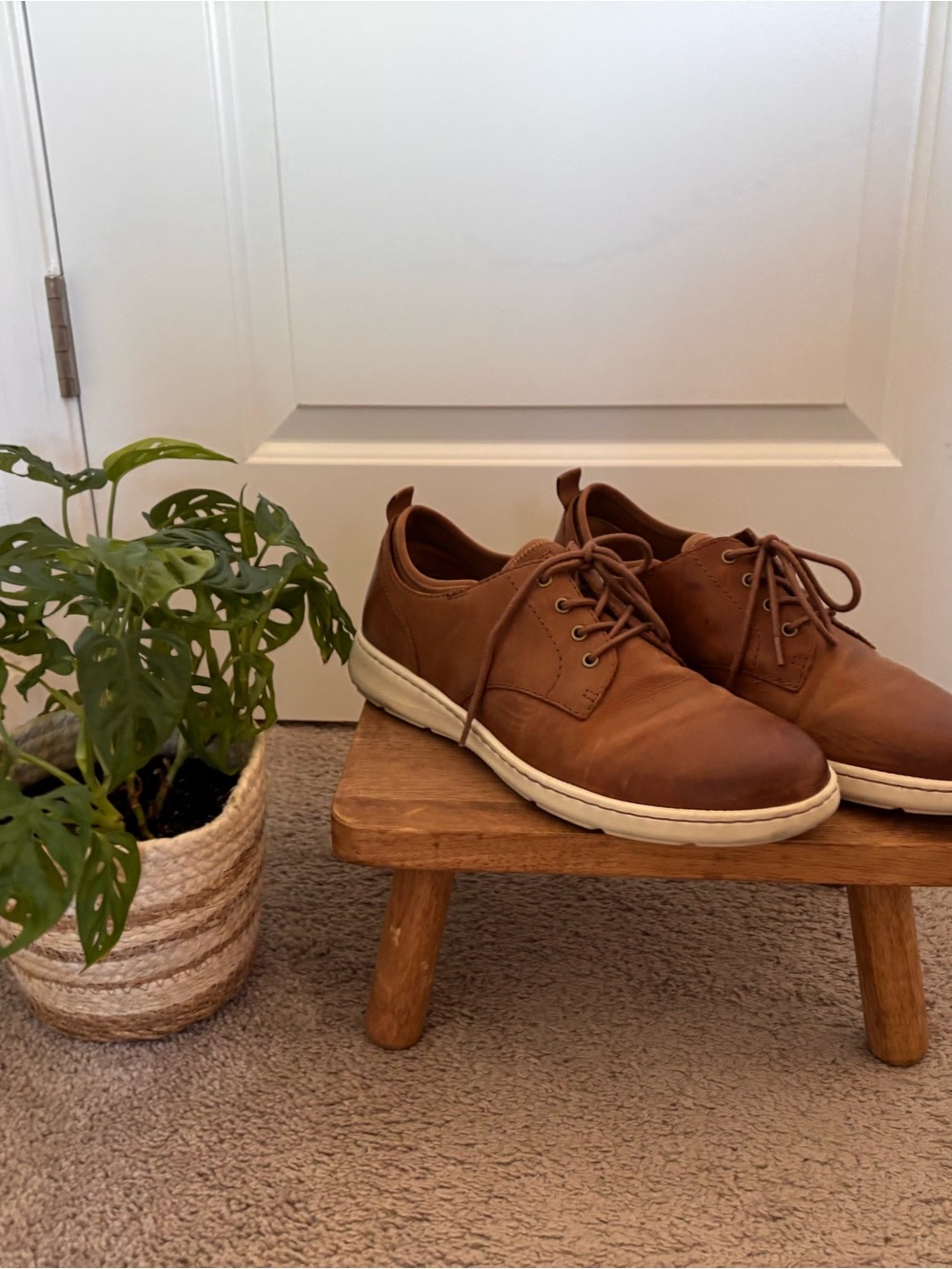 Born Leather Derby Shoes in Cognac Brown